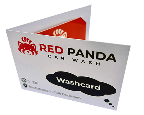 Washcard von Red Panda in einem Geschenkumschlag